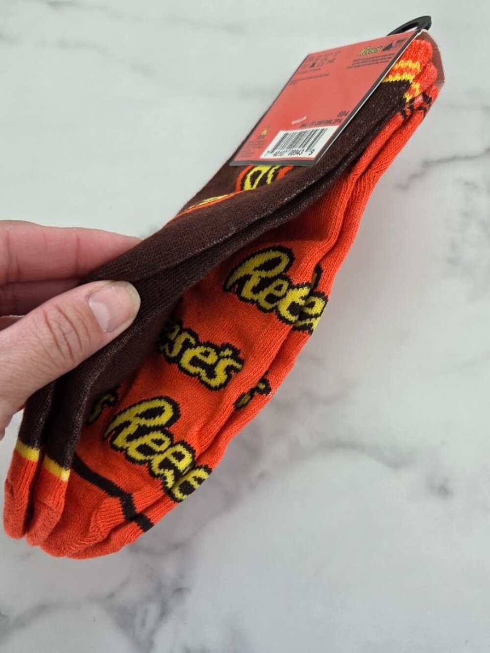 NWT Unisex Odd Sox Reese's Peanut Butter Cup Ankle Socks 2 Pack Orange Brown - Picture 3 of 5